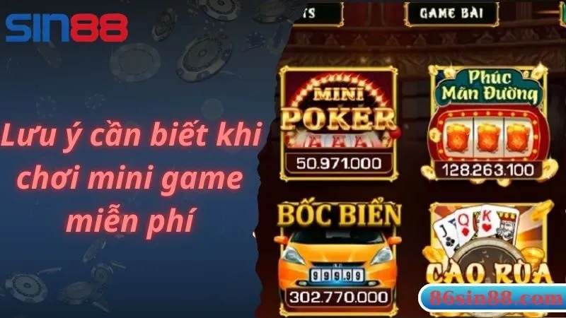 Lưu ý cần biết khi chơi mini game miễn phí